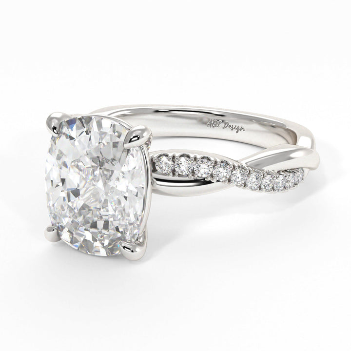 AGIDesignShop Claudia Elongated Cushion Moissanite  Engagement Ring