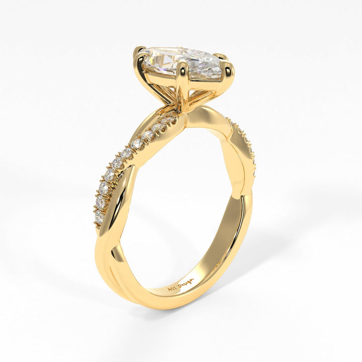 AGIDesignShop Claudia Marquise Moissanite Twisted Engagement Ring