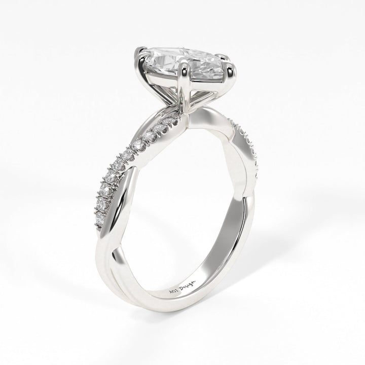 AGIDesignShop Claudia Marquise Moissanite Twisted Engagement Ring