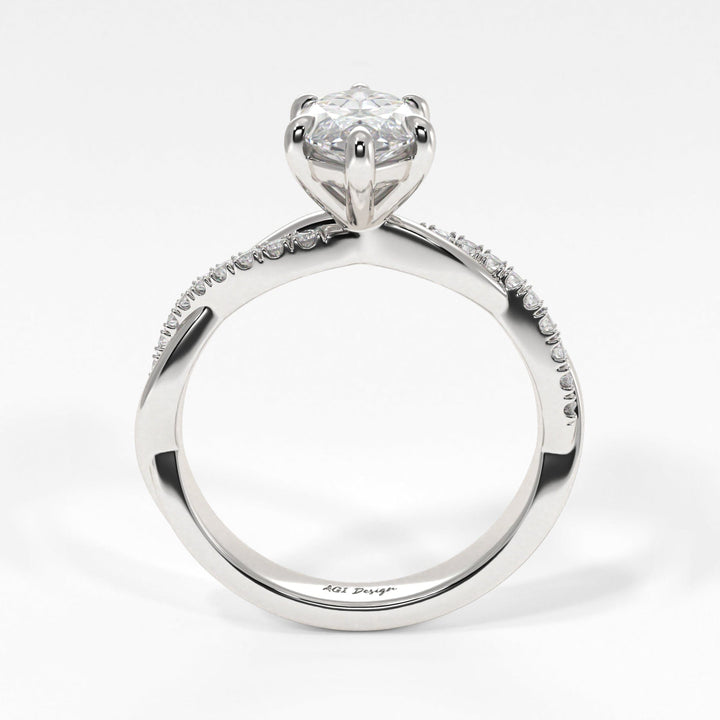 AGIDesignShop Claudia Marquise Moissanite Twisted Engagement Ring