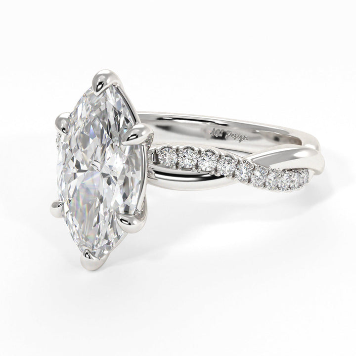 AGIDesignShop Claudia Marquise Moissanite Twisted Engagement Ring