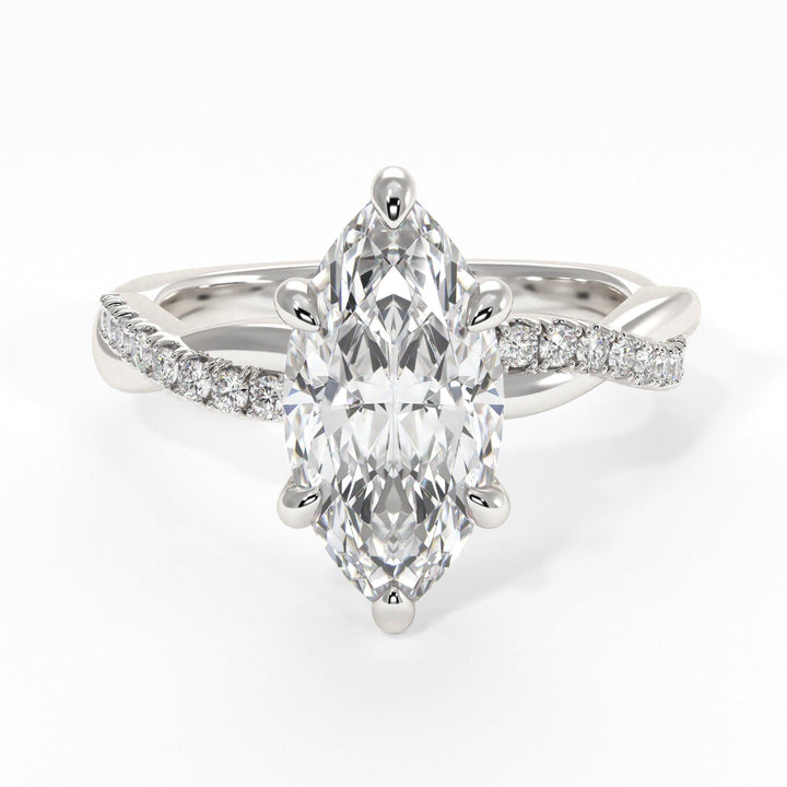 AGIDesignShop Claudia Marquise Moissanite Twisted Engagement Ring