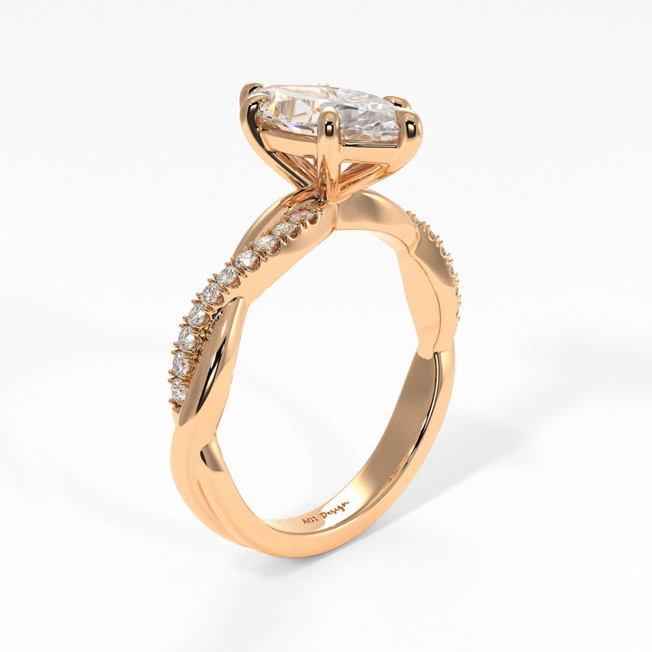 AGIDesignShop Claudia Marquise Moissanite Twisted Engagement Ring