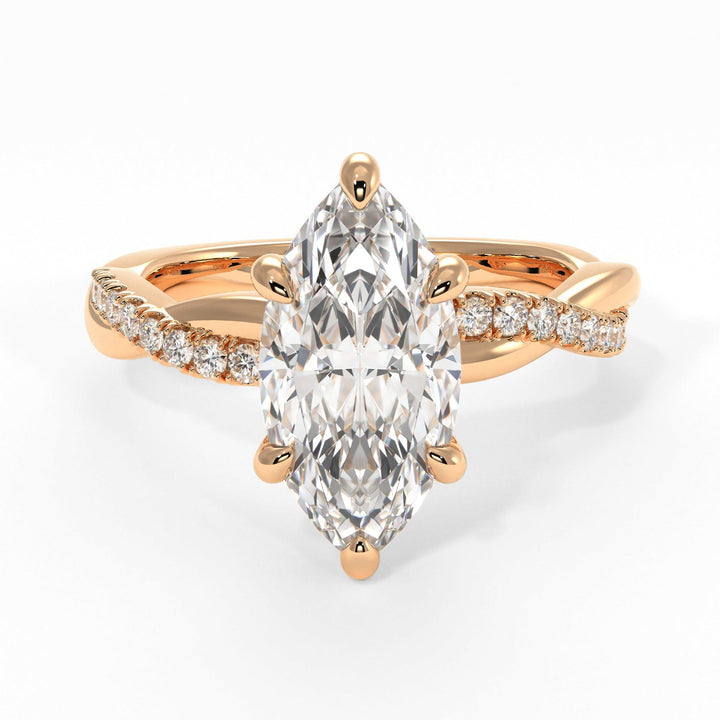 AGIDesignShop Claudia Marquise Moissanite Twisted Engagement Ring
