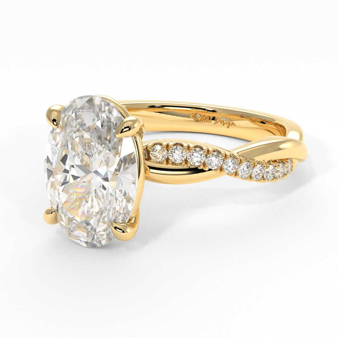 AGIDesignShop Claudia Oval Moissanite  Engagement Ring