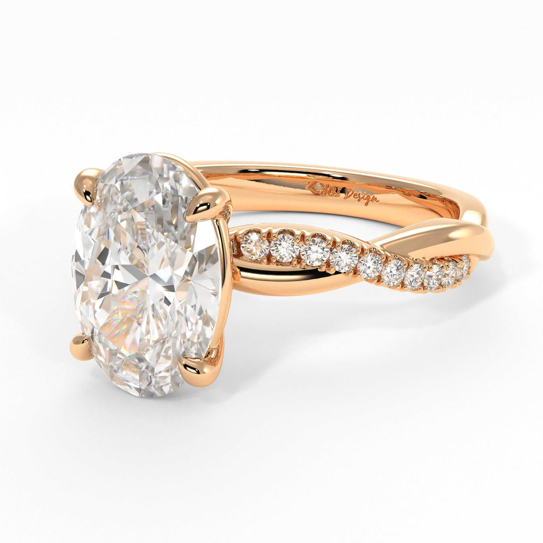 AGIDesignShop Claudia Oval Moissanite  Engagement Ring