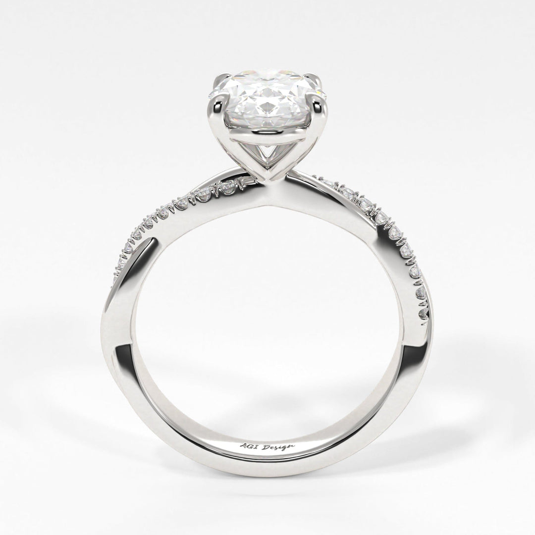 AGIDesignShop Claudia Oval Moissanite  Engagement Ring