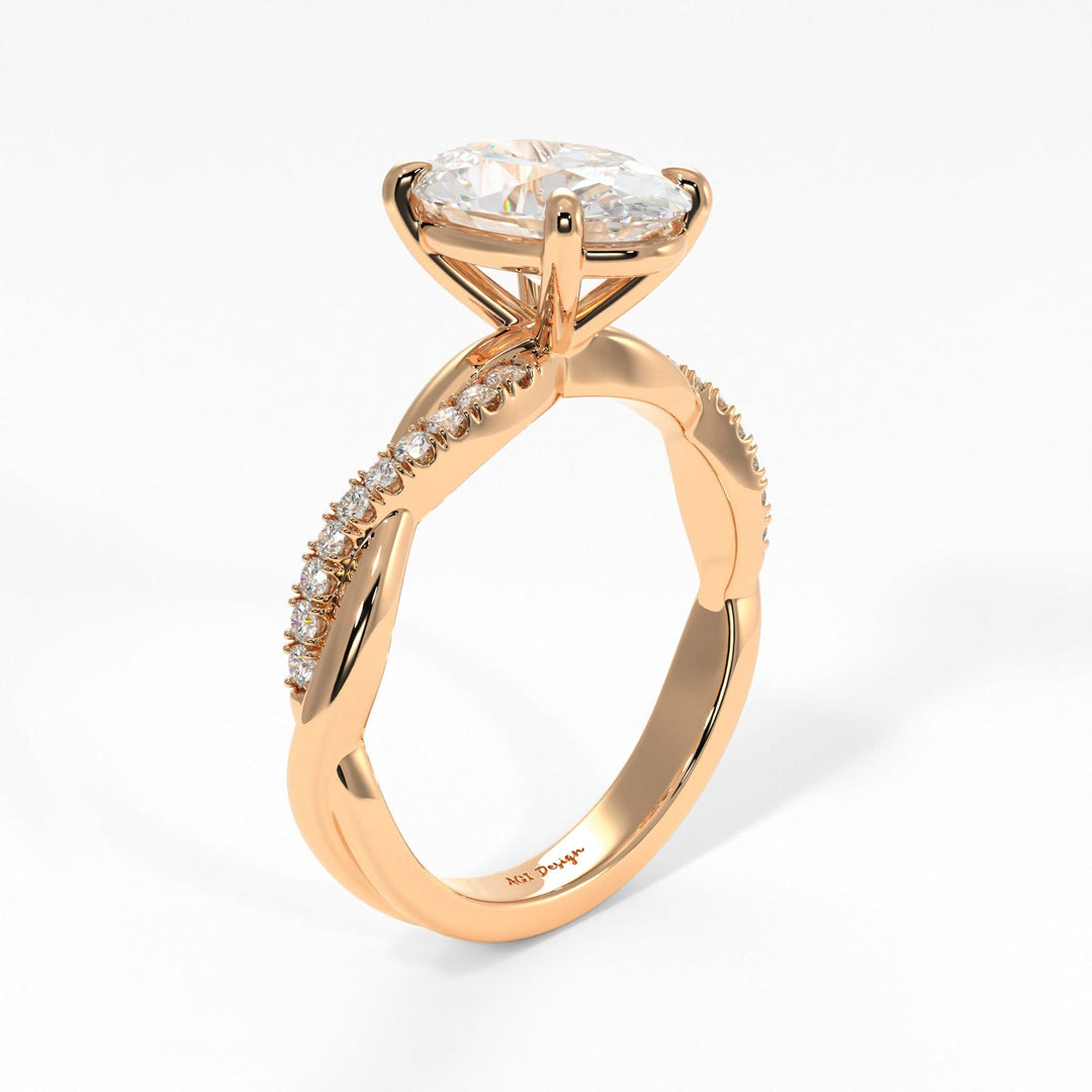 AGIDesignShop Claudia Oval Moissanite  Engagement Ring