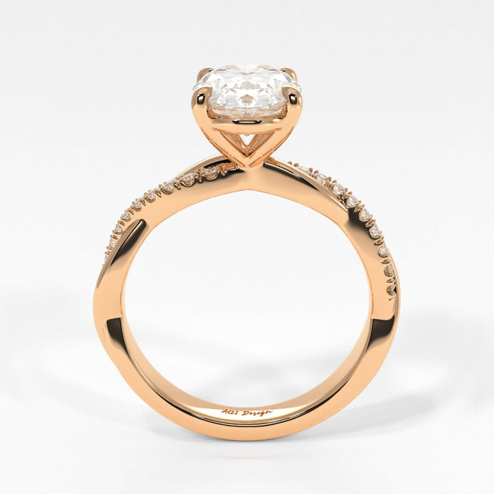 AGIDesignShop Claudia Oval Moissanite  Engagement Ring