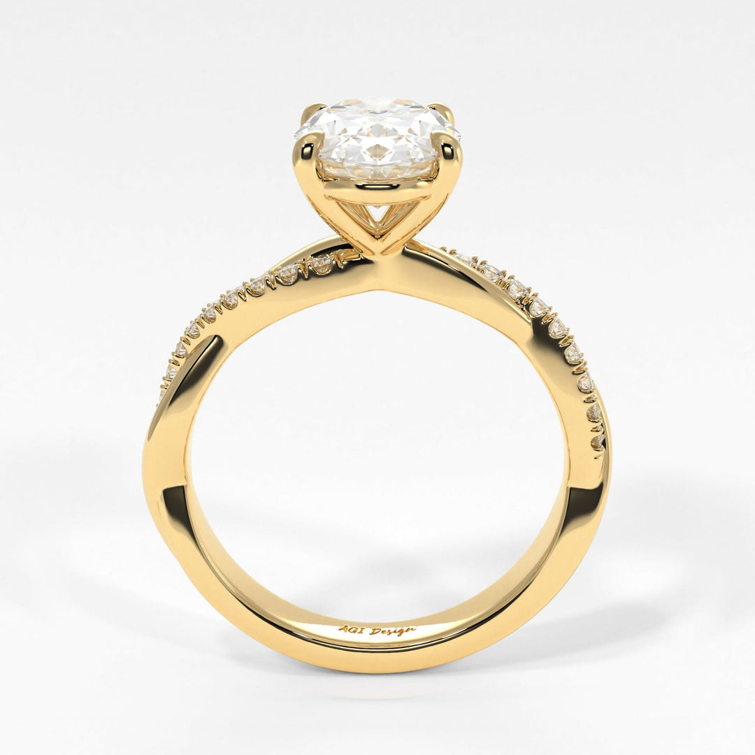 AGIDesignShop Claudia Oval Moissanite  Engagement Ring