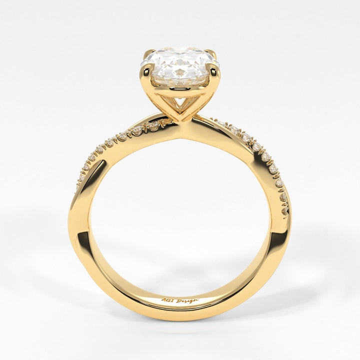 AGIDesignShop Claudia Oval Moissanite  Engagement Ring