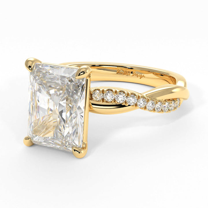 AGIDesignShop Claudia Radiant/Emerald Moissanite  Engagement Ring