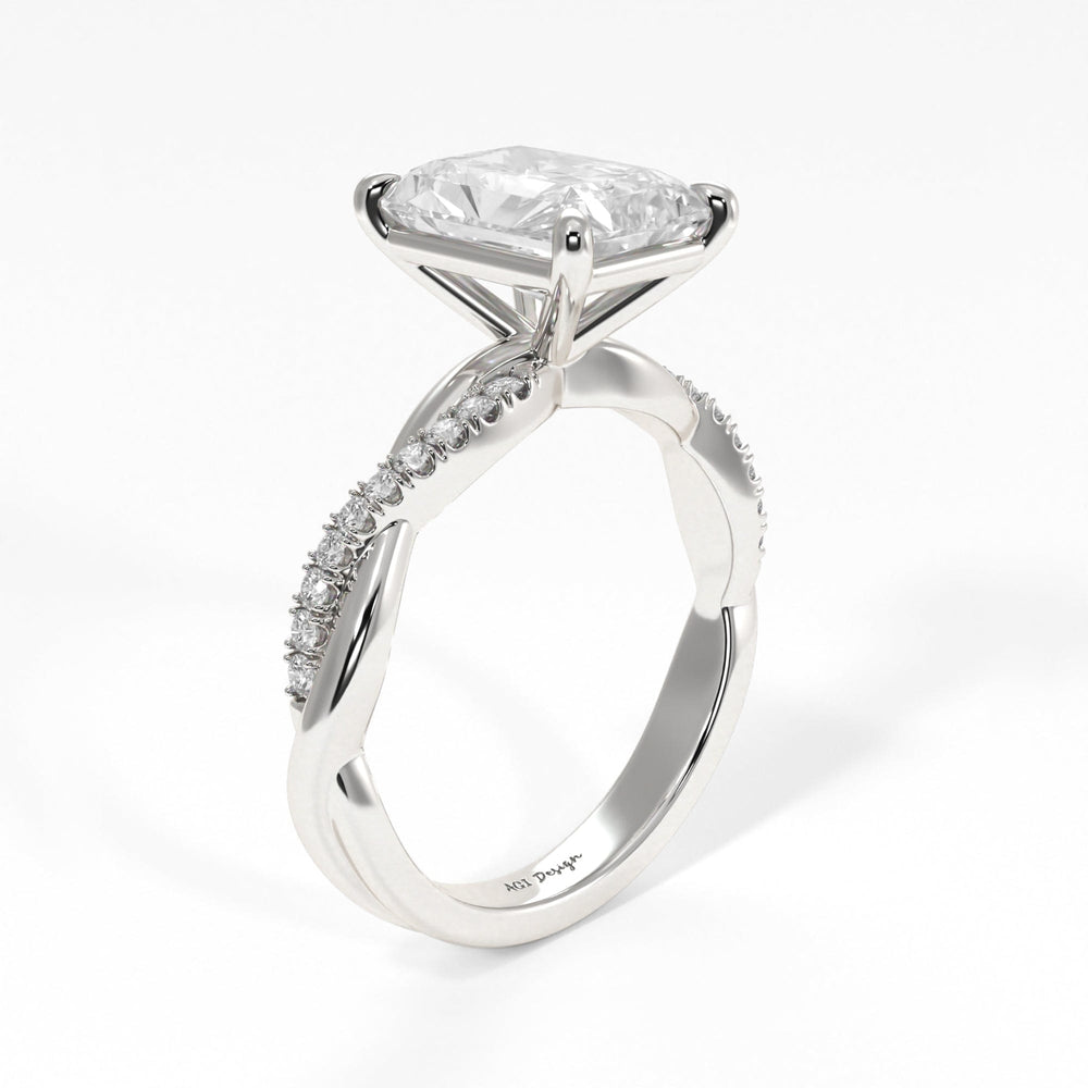 AGIDesignShop Claudia Radiant/Emerald Moissanite  Engagement Ring