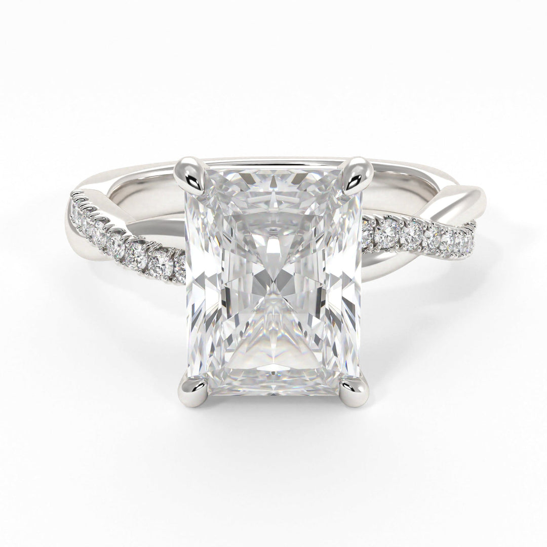 AGIDesignShop Claudia Radiant/Emerald Moissanite  Engagement Ring