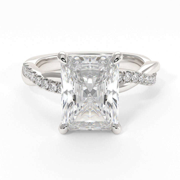 AGIDesignShop Claudia Radiant/Emerald Moissanite  Engagement Ring