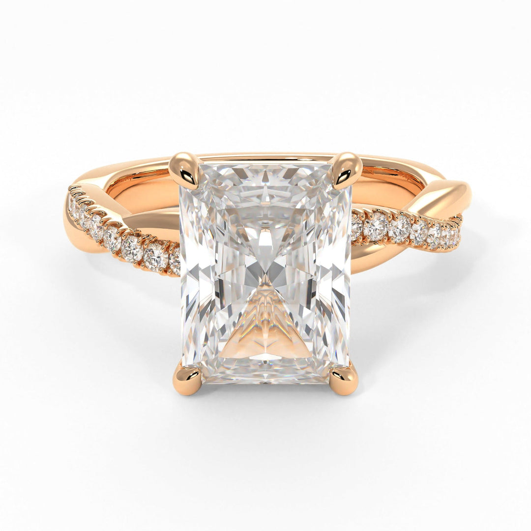 AGIDesignShop Claudia Radiant/Emerald Moissanite  Engagement Ring