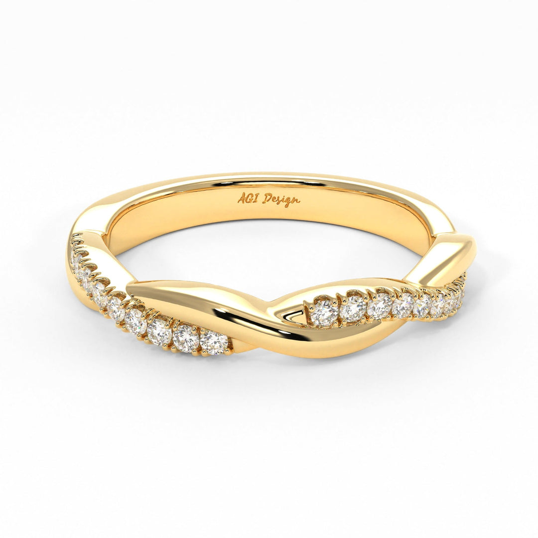 AGI Design Claudia Twisted Lab-Created Diamonds Wedding Band
