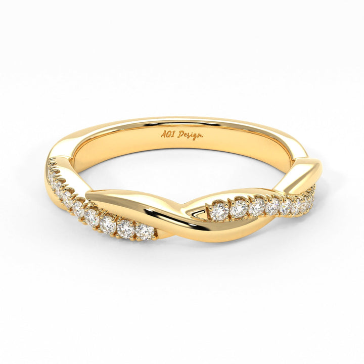 AGI Design Claudia Twisted Lab-Created Diamonds Wedding Band