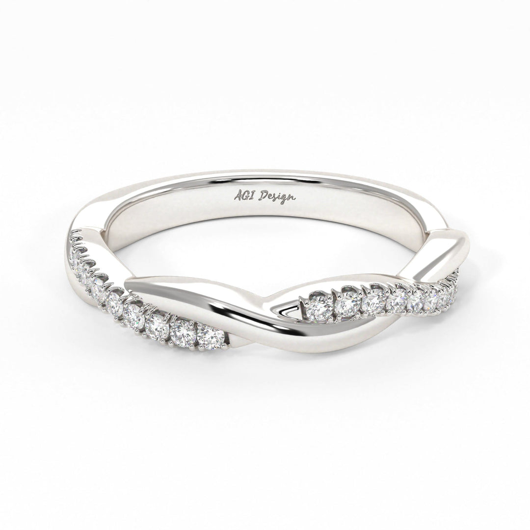 AGI Design Claudia Twisted Lab-Created Diamonds Wedding Band