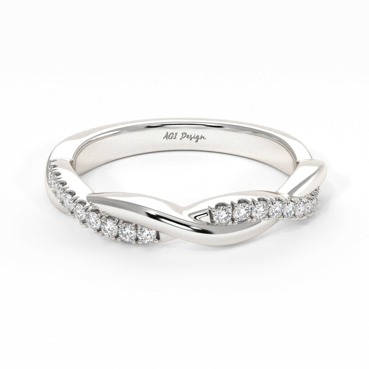 AGI Design Claudia Twisted Lab-Created Diamonds Wedding Band