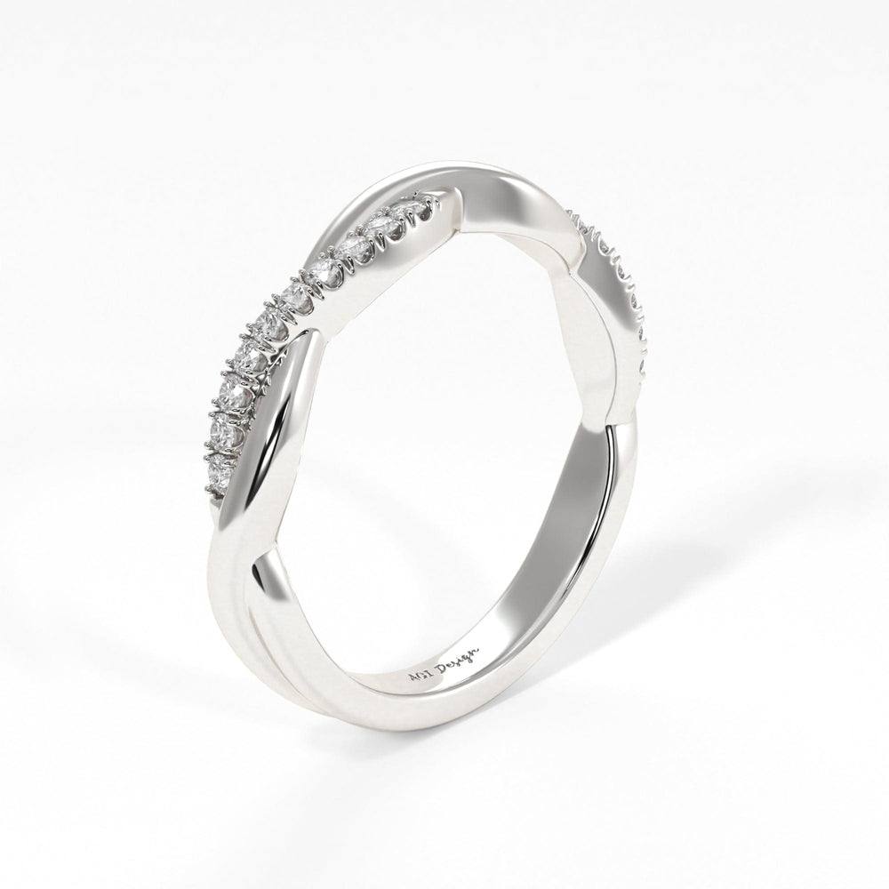 AGI Design Claudia Twisted Lab-Created Diamonds Wedding Band