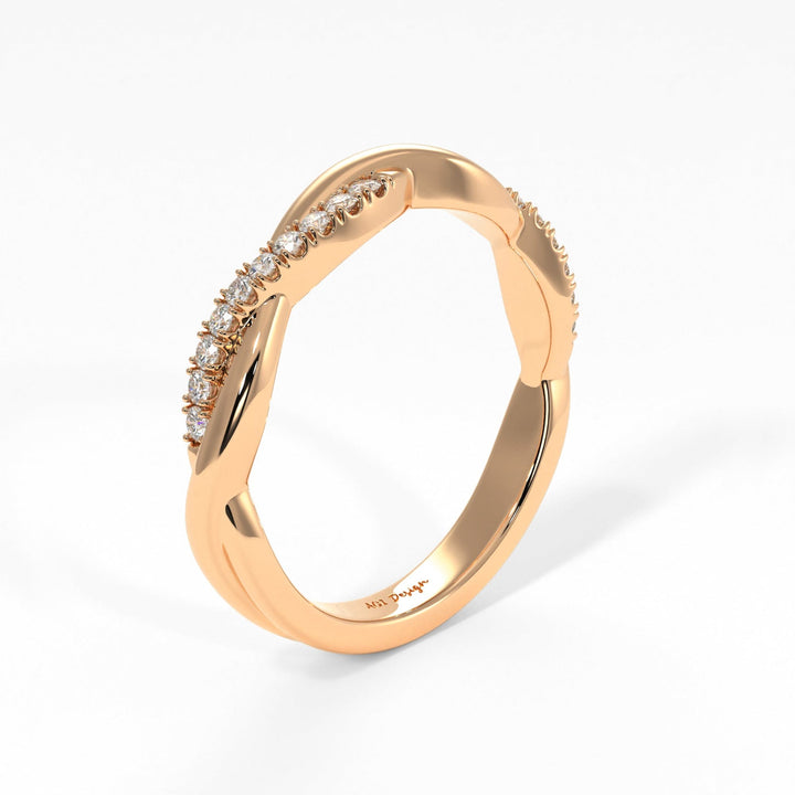 AGI Design Claudia Twisted Lab-Created Diamonds Wedding Band