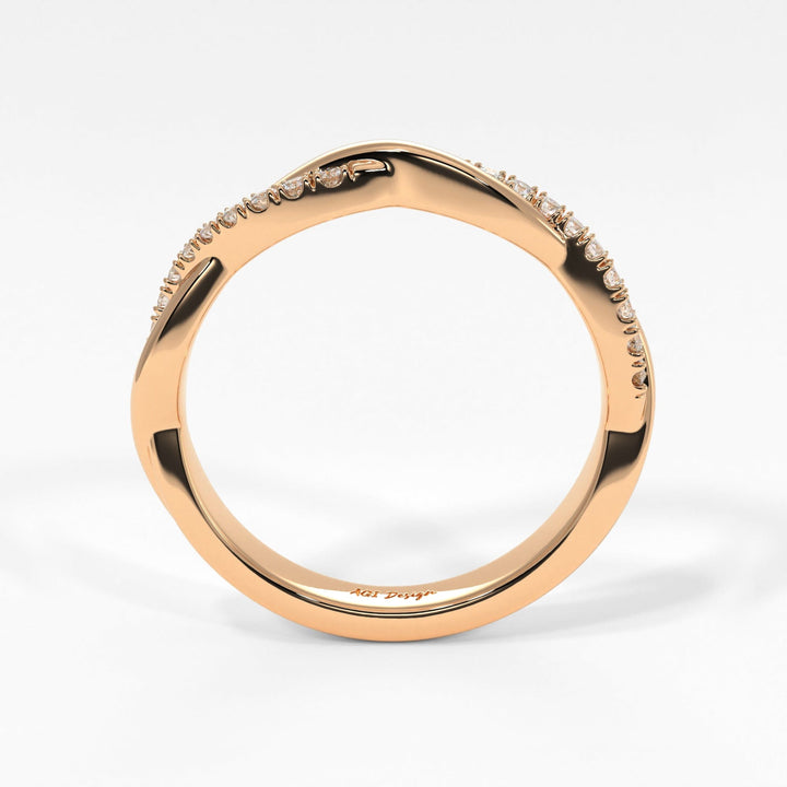 AGI Design Claudia Twisted Lab-Created Diamonds Wedding Band