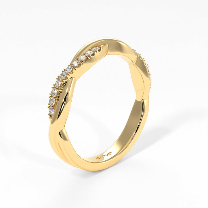 AGI Design Claudia Twisted Lab-Created Diamonds Wedding Band