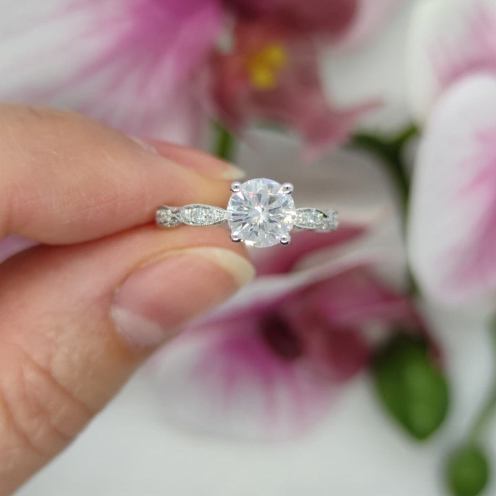 AGIDesignShop Dana Round Moissanite Engagement Ring