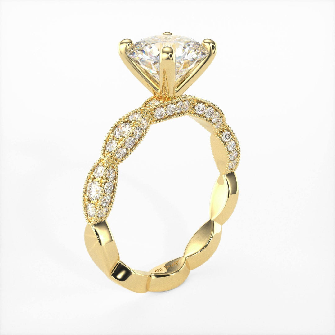 AGIDesignShop Dana Round Moissanite Engagement Ring