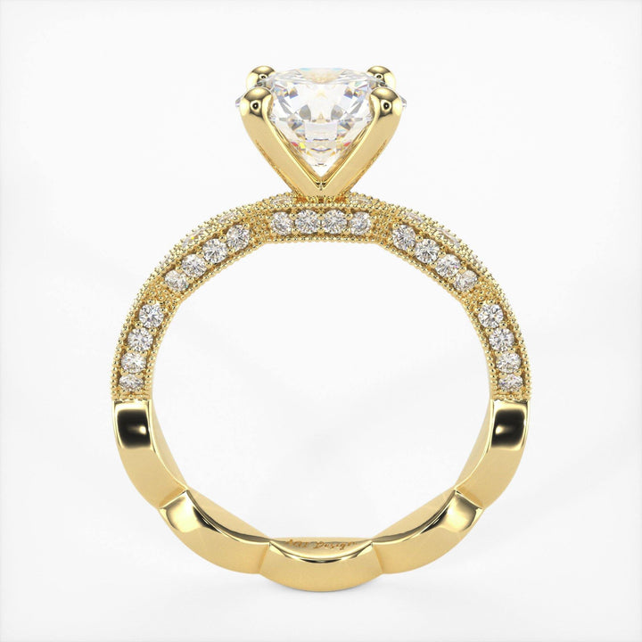 AGIDesignShop Dana Round Moissanite Engagement Ring