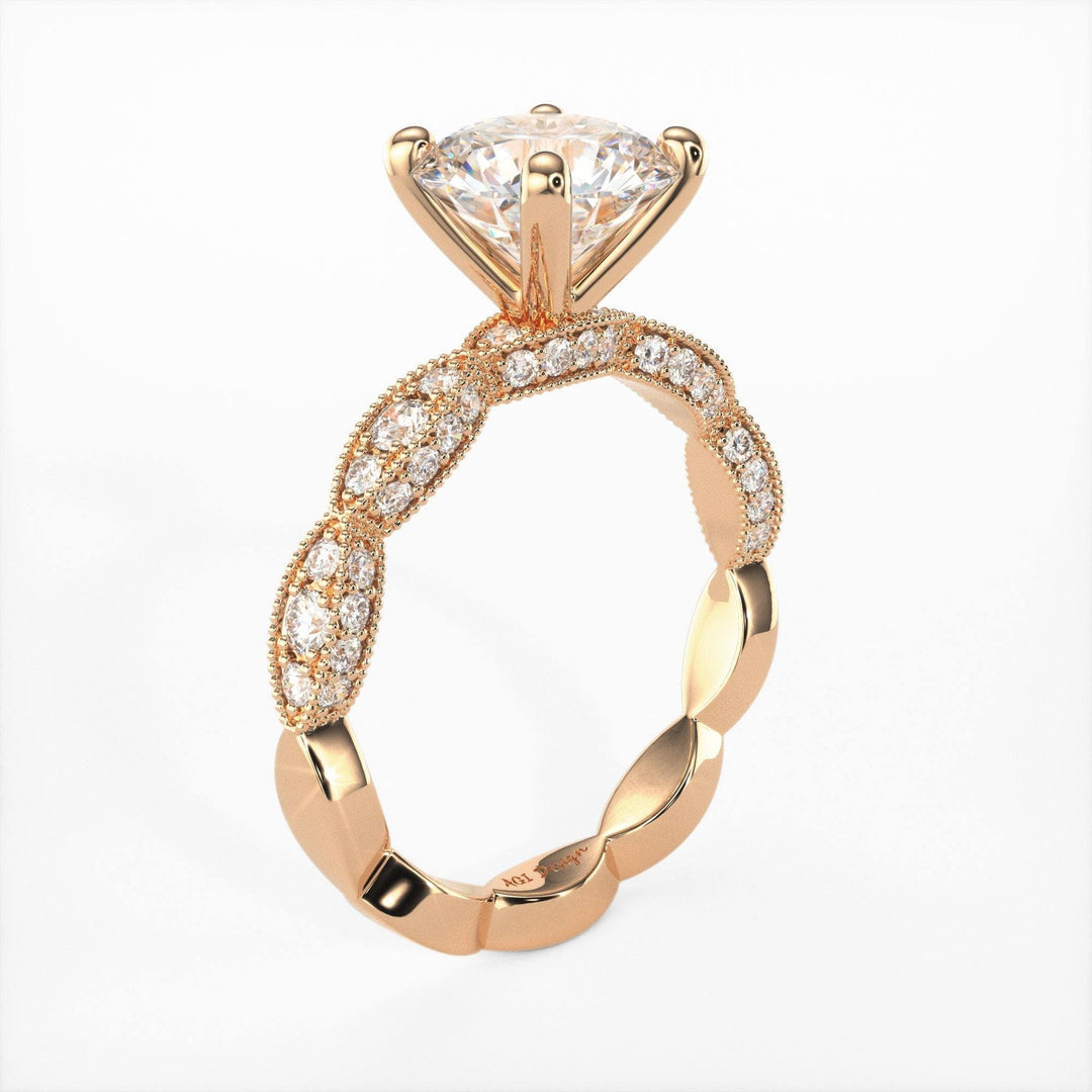 AGIDesignShop Dana Round Moissanite Engagement Ring