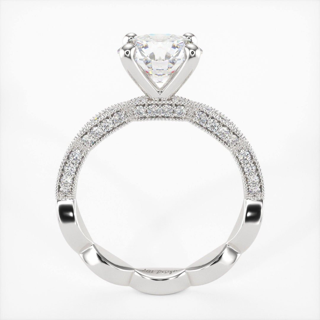 AGIDesignShop Dana Round Moissanite Engagement Ring