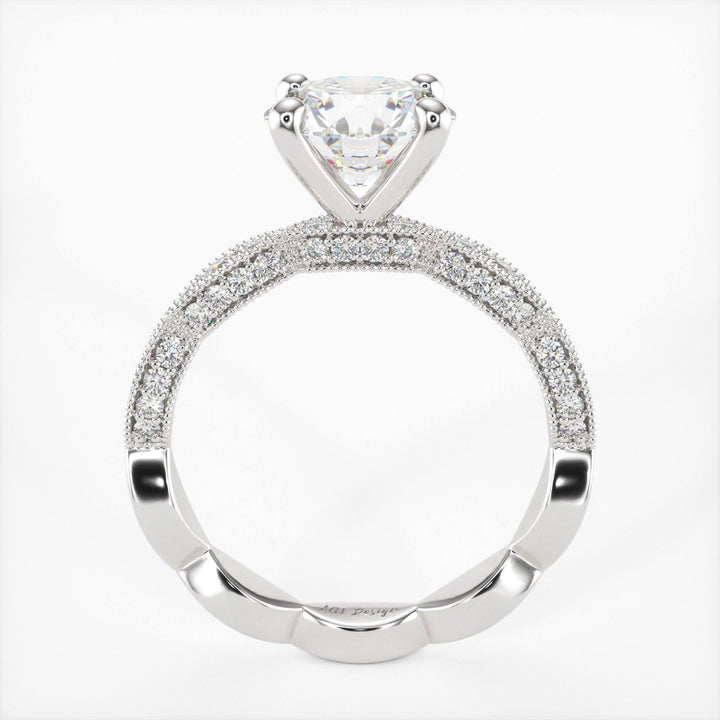 AGIDesignShop Dana Round Moissanite Engagement Ring