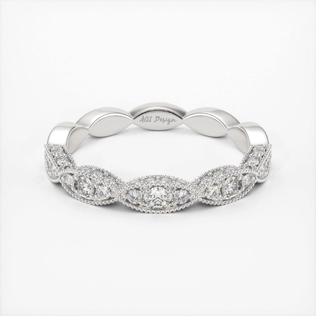 AGIDesignShop Daniela Round Lab-created Diamonds Wedding Band