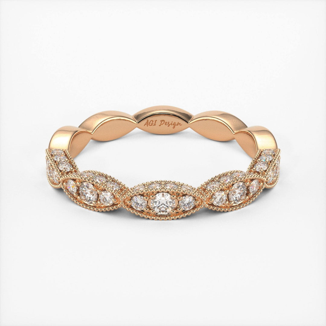 AGIDesignShop Daniela Round Lab-created Diamonds Wedding Band