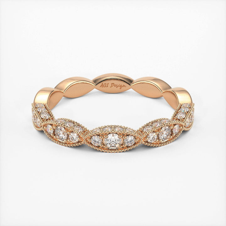 AGIDesignShop Daniela Round Lab-created Diamonds Wedding Band