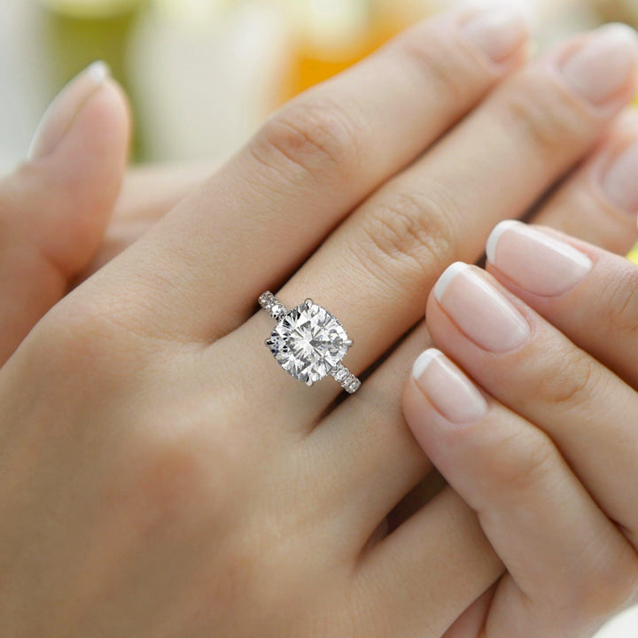 AGIDesignShop Diana Cushion Cut Moissanite Engagement Ring