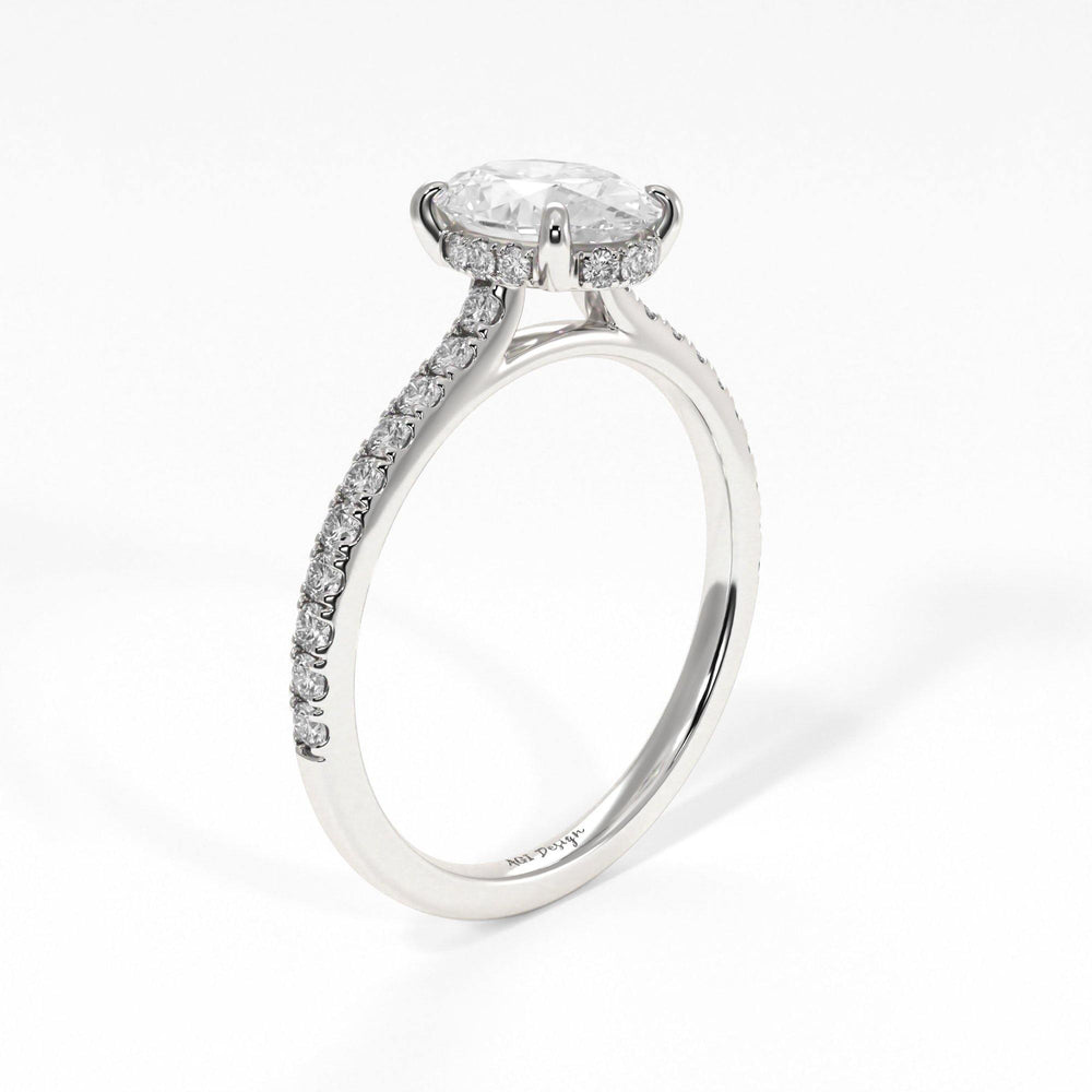 AGIDesignShop Doris Oval Moissanite  Engagement Ring
