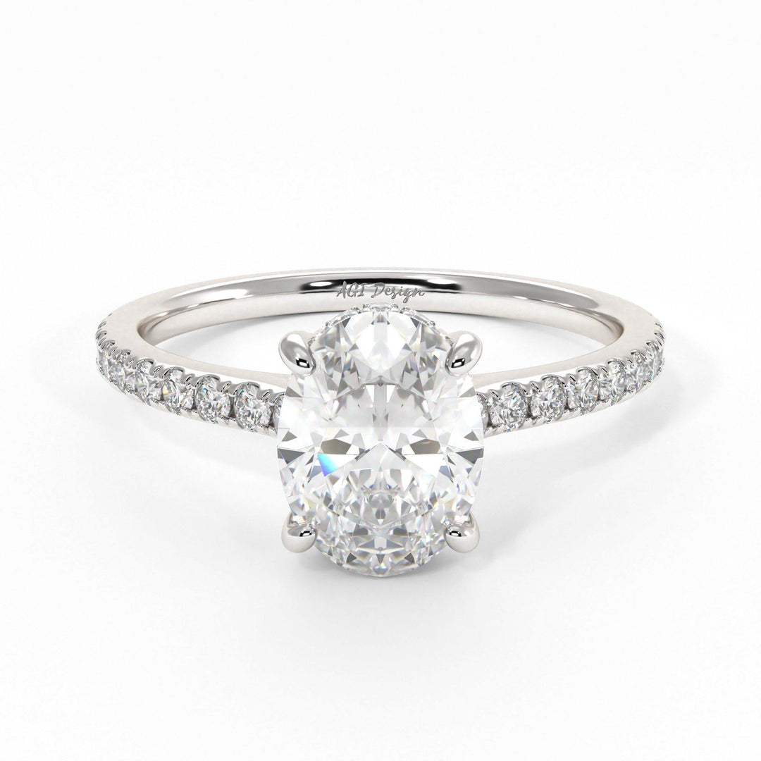 AGIDesignShop Doris Oval Moissanite  Engagement Ring