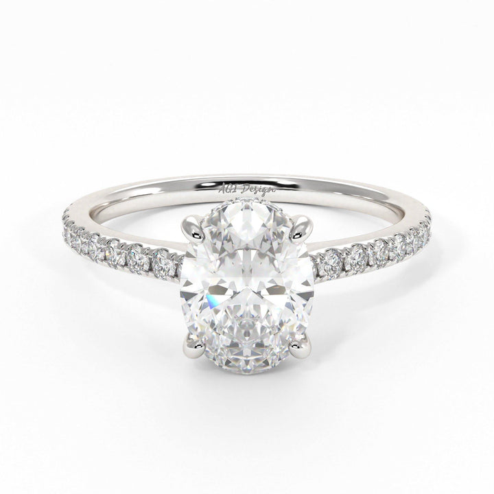 AGIDesignShop Doris Oval Moissanite  Engagement Ring