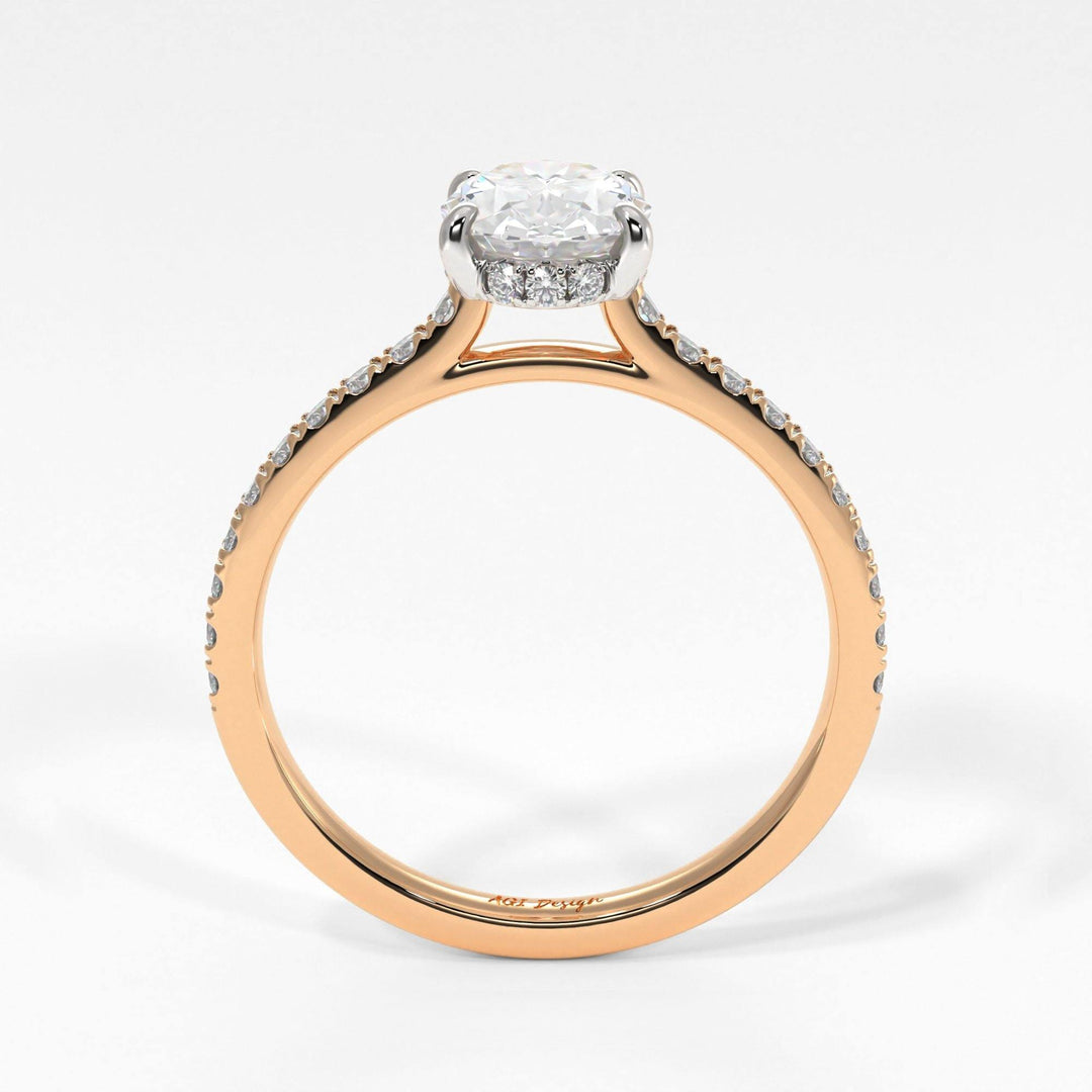 AGIDesignShop Doris Oval Moissanite  Engagement Ring