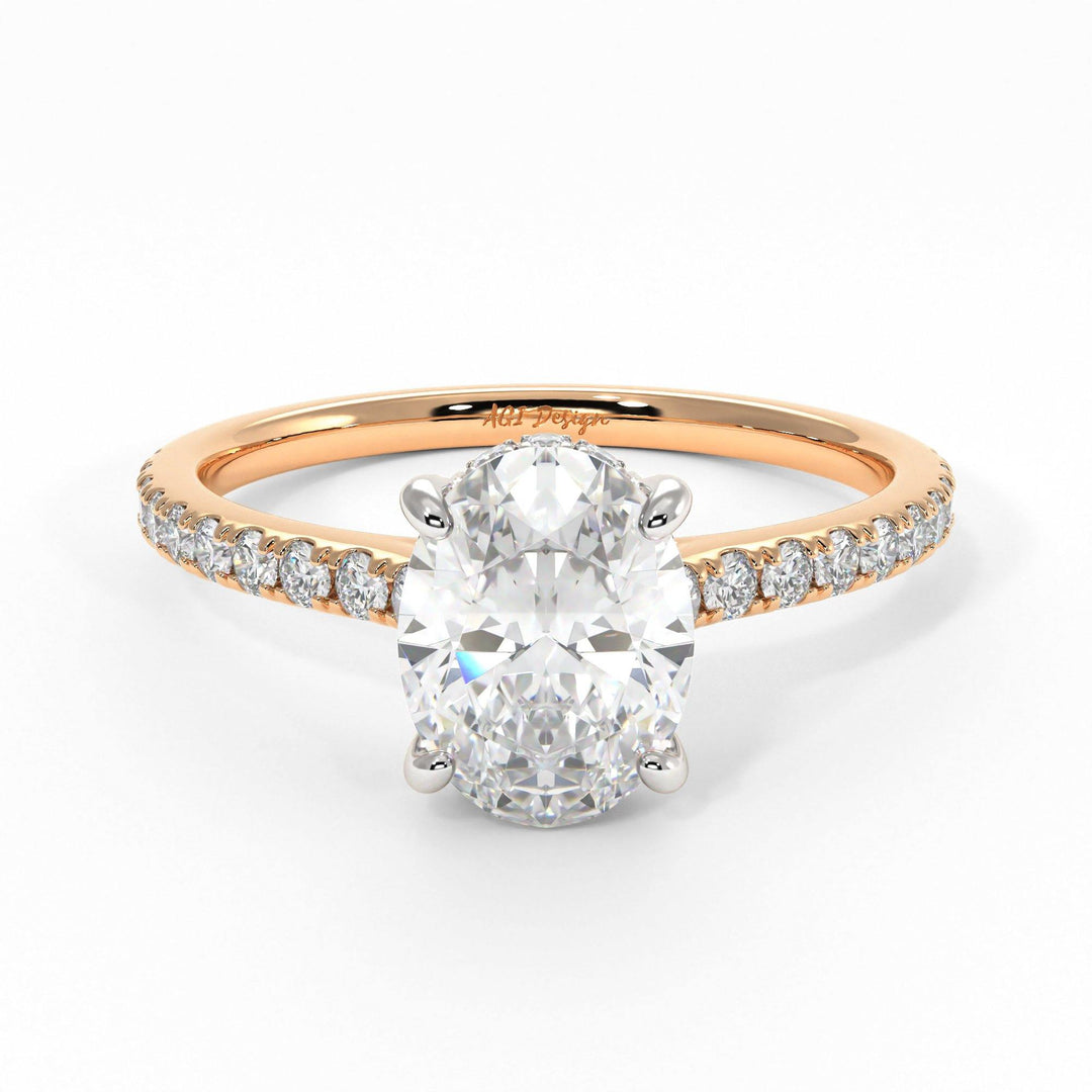 AGIDesignShop Doris Oval Moissanite  Engagement Ring