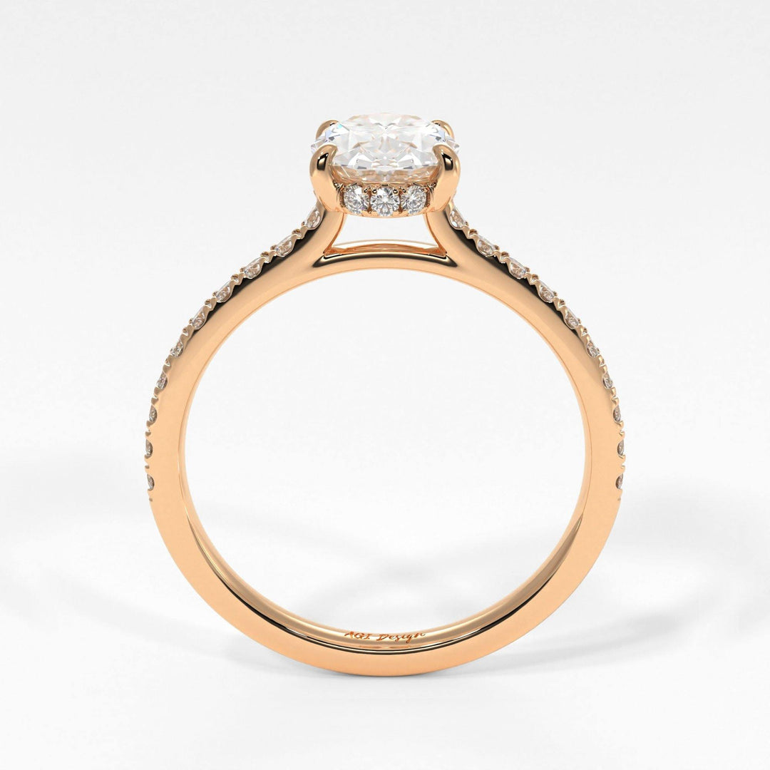 AGIDesignShop Doris Oval Moissanite  Engagement Ring