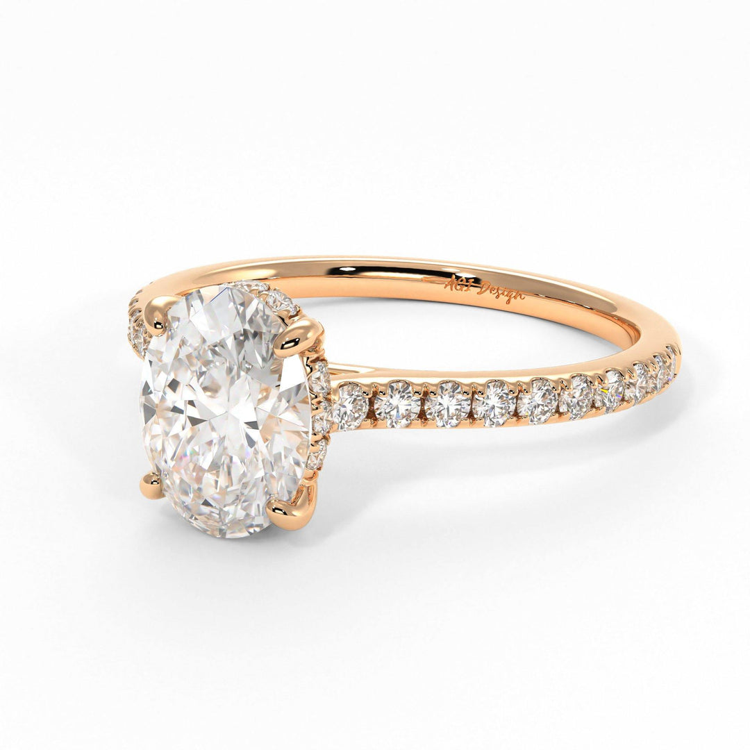 AGIDesignShop Doris Oval Moissanite  Engagement Ring