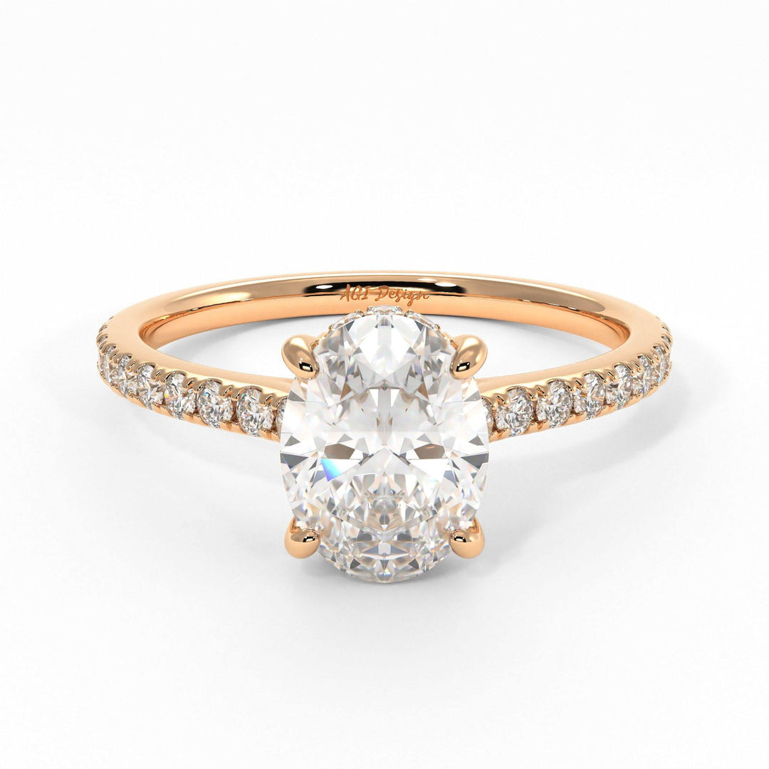AGIDesignShop Doris Oval Moissanite  Engagement Ring