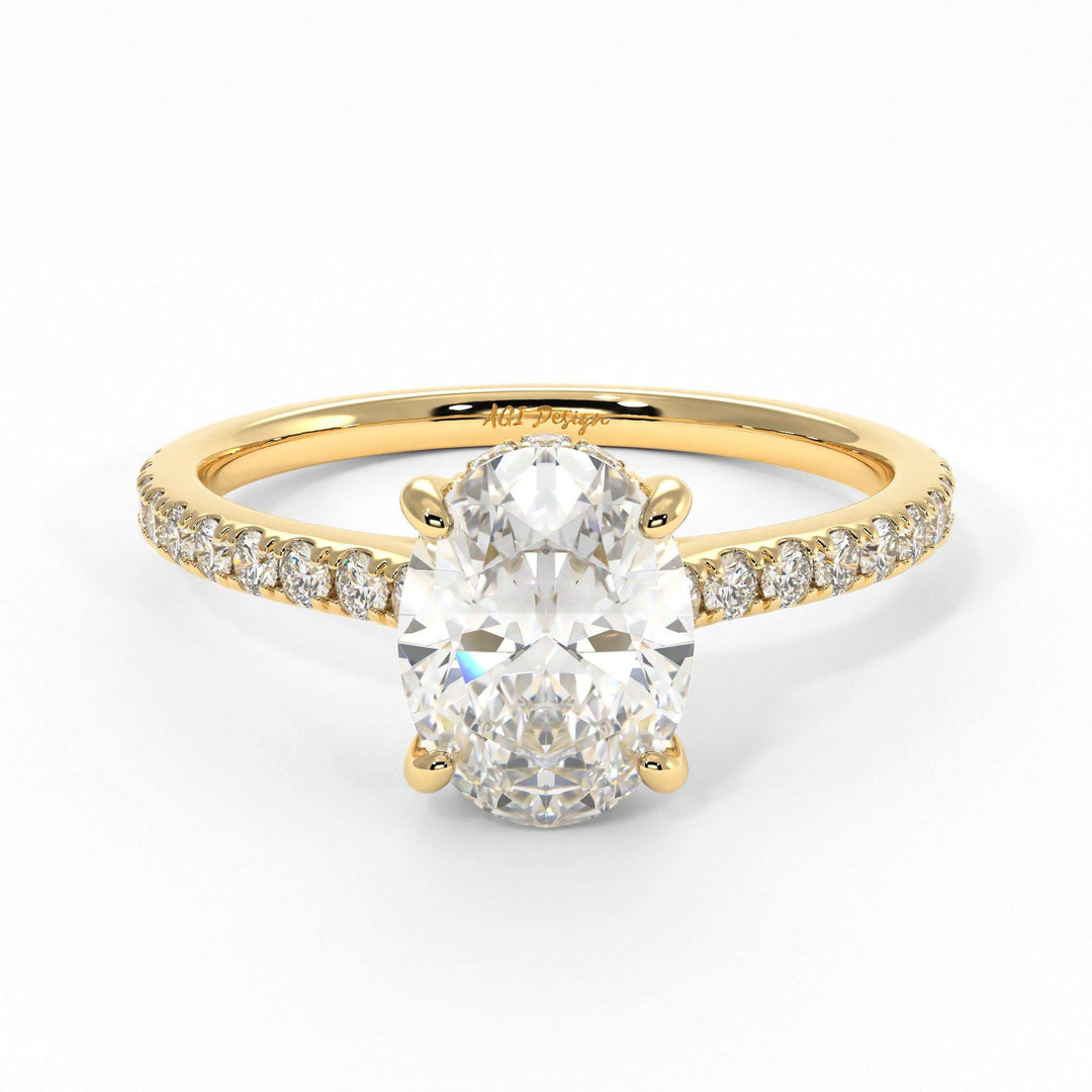 AGIDesignShop Doris Oval Moissanite  Engagement Ring