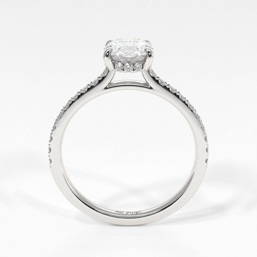 AGIDesignShop Doris Oval Moissanite  Engagement Ring