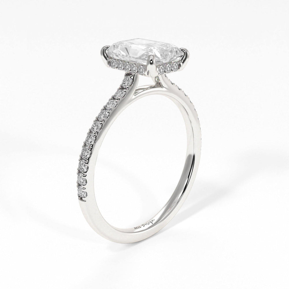 AGIDesignShop Doris Radiant/Emerald  Moissanite Engagement Ring