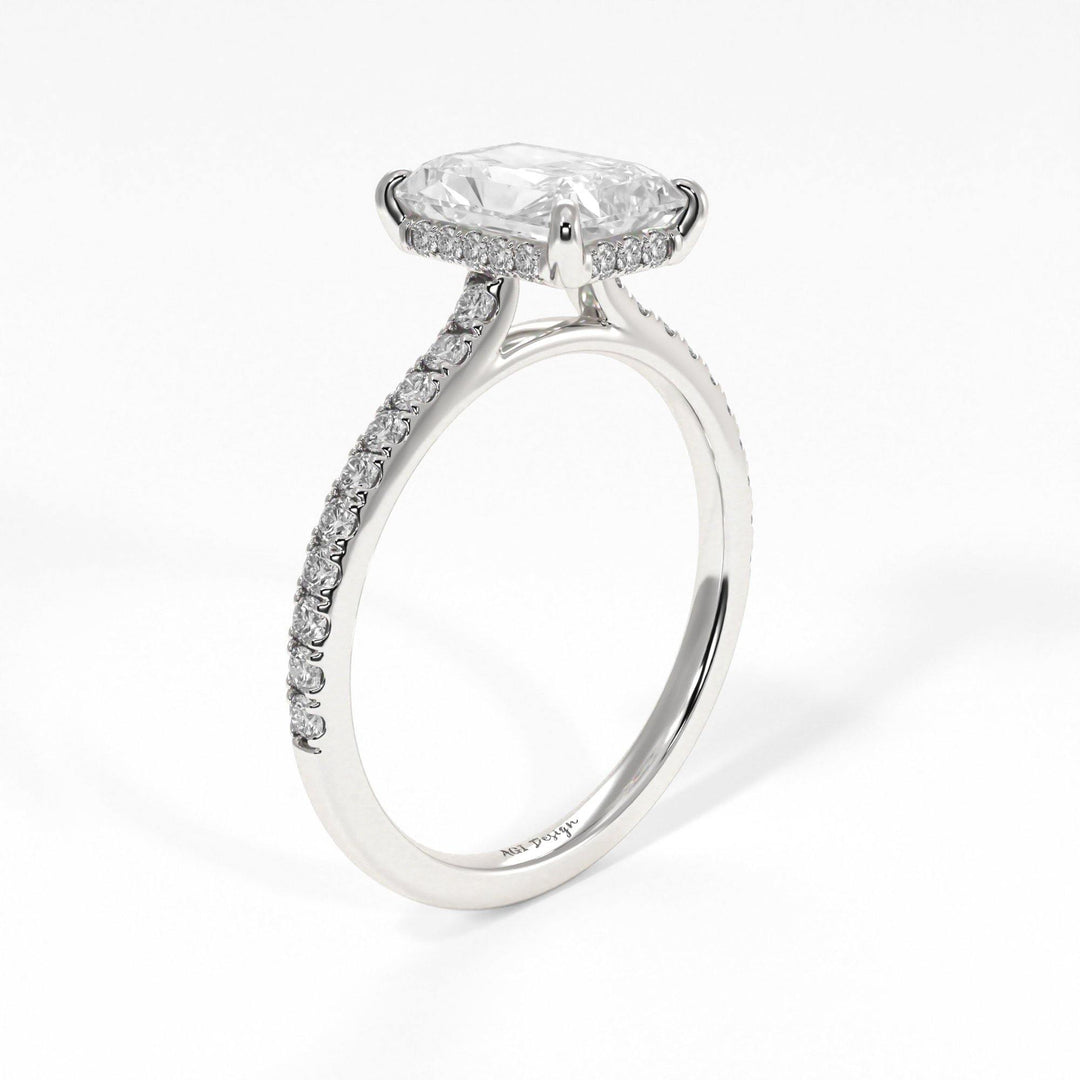 AGIDesignShop Doris Radiant/Emerald  Moissanite Engagement Ring